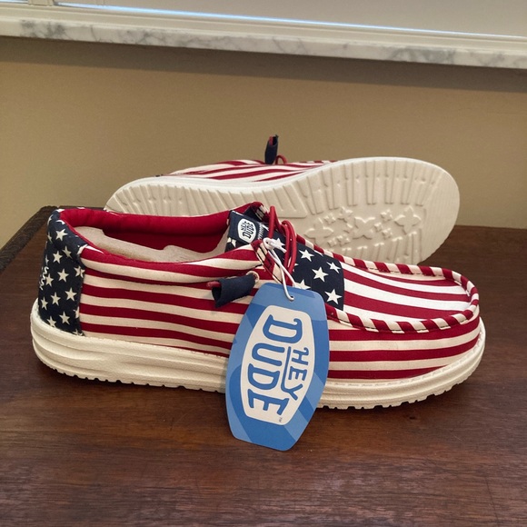 Hey Dude Red, White, and Blue Star Sneakers - Picture 2 of 5